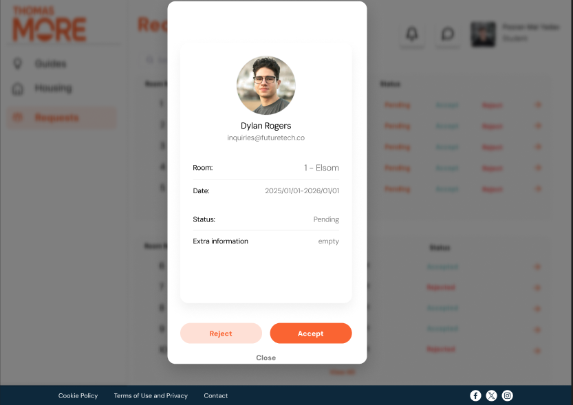 Housing Request Interface